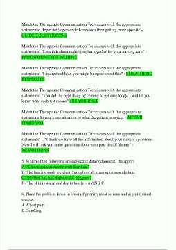 Advanced Health Assessment Exam 1 Practice Questions En Answers