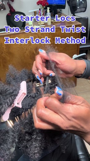 Starter locs two strand twists interlock method #starterlocs #locjourney #twostrandtwists #interlocking #interlocktutorial #bronxlocstylist #bronxloctician