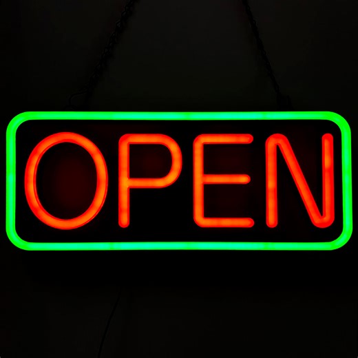 Watch Large Flashing LED Neon Open Sign Light for Businesses with Remote Control on Amazon Live