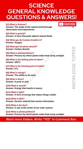 Science Questions and Answers | Science GK Questions and Answers