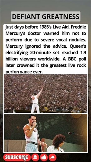 Freddie Mercury Performed Live Aid AGAINST Doctor's Orders!