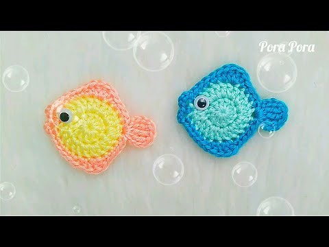 Crochet Fish Applique I Crochet Nautical I Crochet Sea Animal Applique