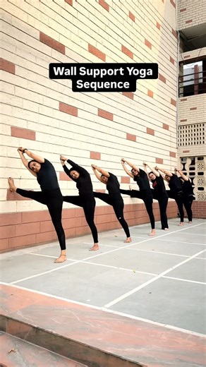 The Divine yoga & fitness on Instagram: "Wall-supported balance yoga poses are great for stability, strength, and confidence, especially for beginners or anyone improving alignment. 💪🏻 🪷 Improves Balance & Coordination 🪷 Builds Core Strength 🪷 Enhances Posture & Alignment 🪷 Strengthens Legs & Ankles 🪷 Increases Flexibility #womensyoga #yogaclass #wallworkout #divine #rajkotyoga"