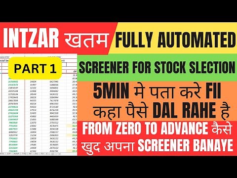 HOW TO CREATE SCREENER IN EXCEL FOR AUTOMATIC STOCK SELECTION | FPI STOCK SELECTION IN 5 MIN