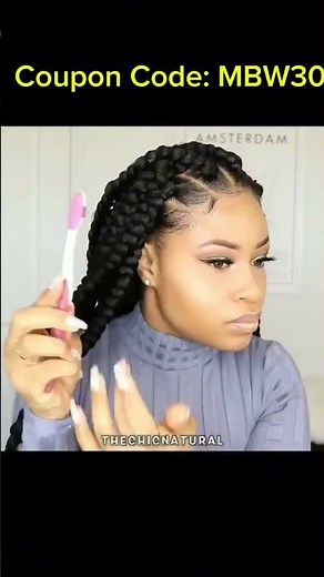 🤯Easy DIY Jumbo Box Braids｜Tutorial How To Do Jumbo Knotless Goddess BraidsHairstyle #mybraidedwig