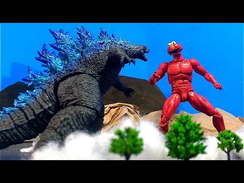 Legendary Godzilla vs Elmo an epic battle stop motion