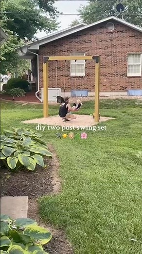 DIY Two Post Swing Set + Sandbox #diy #swingset #diyprojects #sandbox #playset #kidsplayground