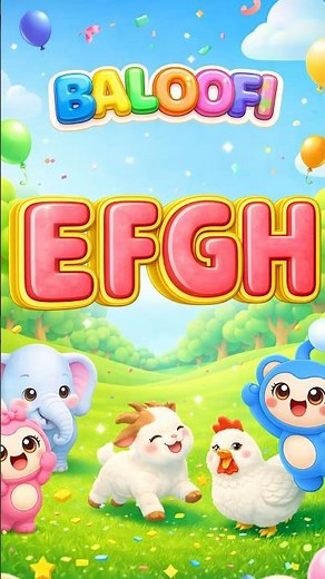 E F G H Alphabet Song | ABC Learning for Kids | Baloofi 🐘🐟🐐🐔