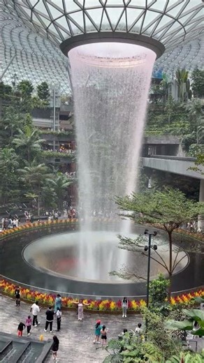 Jewel Rain Vortex at Jewel Changi Airport in Singapore is the world's tallest indoor waterfall.