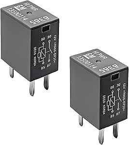 Wevdn 2 PCS Car Air Conditioning Relay, 13500114/8385 12VDC 40A High Power 4 Pin Relay, Multi Purpose Air Conditioning Fan Relays Compatible with Most Vehicles, Car Accessories