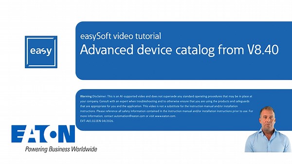 easySoft - Expanded device catalog from V8.40 - Eaton videos