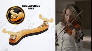 3/4-4/4 Size Violin Shoulder Rest - Solidwood Viola Shoulder Rest with Collapsible and Height Adjustable Feet with Thick Padded Foam for Firm Hold