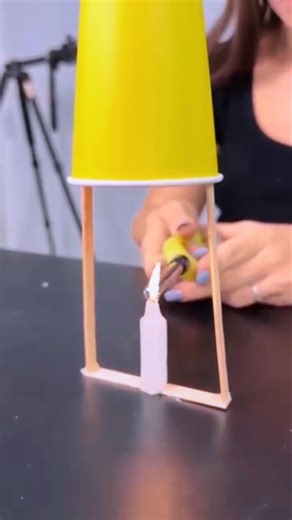 RESPECT 🔥 The flying cup parachute experiment #Respect #science #experiment #tricks #tiktok