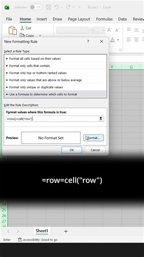Highlight current row in Excel #excel #exceltips #exceltricks #exceltutorial #excelformula