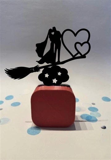 Custom Bride and Groom Riding Flying Broom Wedding Cake Topper – Starry Cloud & Double Hearts – Whimsical Fantasy Wedding Décor - Etsy