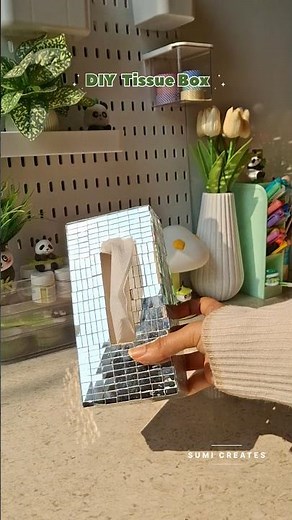 DIY Tissue Box using an old phone box | Easy upcycle craft | Mirror mosaic tissue holder #craftidea