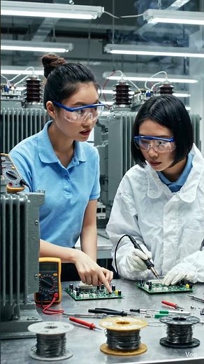 girls electrician working on Transformers repair #engineering #telecom #electrical