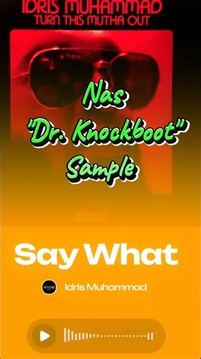 Nas "Dr. Knockboot" Sample Originated From #nas #rap #hiphop