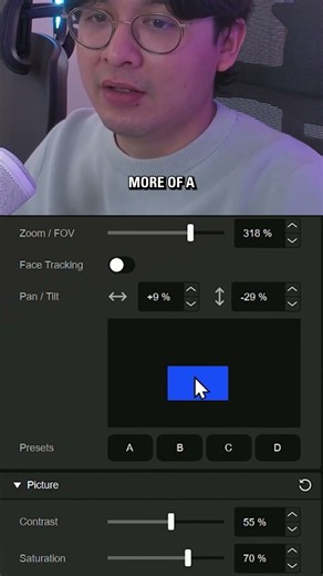 Save presets to your webcam in Camera Hub
