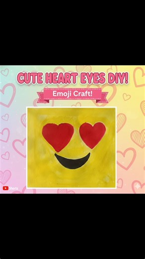Heart Eyes Emoji Painting 😍 | Easy Emoji Art Tutorial #shorts #ytshorts #reels #viral #trending
