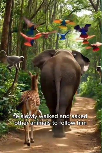 Elephant Saves Forest Animals During Dry Summer🌞 #shortsfeed #shortsvideo #youtubeshorts #storytime