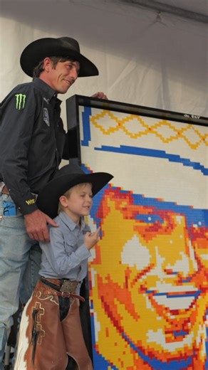 Legend in lego form. Bid now on this one-of-a-kind JB Mauney art piece via the link in our bio! All proceeds go to the Western Sports Foundation. Auction closes Thursday, Dec. 18. | Oklahoma Wildcatters