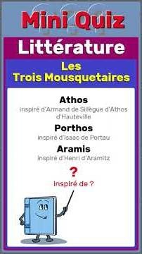 Mini Quiz 003 – Littérature – Les Trois Mousquetaires #quiz #miniquiz #france #alexandredumas
