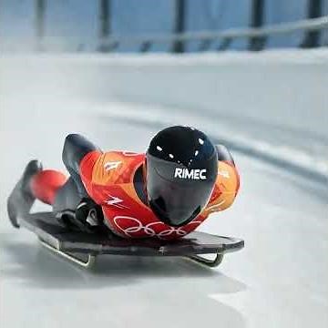 Olympic Skeleton Racing at Insane Speed 🏁❄️#Skeleton #Olympics #WinterOlympics #ExtremeSports