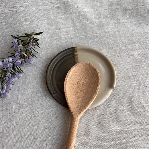 Handmade Ceramic Spoon Rest | Clay Utensil Plate | Green Kitchen Decor | Useful Kitchen Gift | Wheel-thrown Pottery Spoon Dish - Etsy