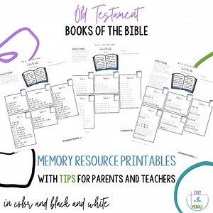 Old Testament Books of the Bible Memory Resources Printable Packet - Etsy