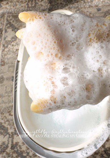 SOOTHING SQUEEZES ✨🫧 This is always a great way to start the day! One person, so far, has gotten this combo right! It’s Gain laundry powder and Mr Clean Unstoppable. It was my first time trying Gain products and it smelt fresh. I can’t say I love it, but it gets the job done. A lot of you did guess combos I would actually use! It shows you know me well. #laundrytok #cleantok #cleaning #spongesqueezing #spongesqueezingasmr