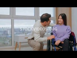 attractive paraplegic woman in wheelchai...