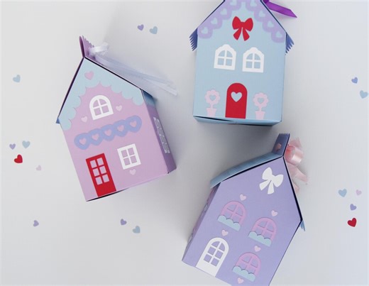 House Gift Box SVG Template for Cricut, Silhouette | Valentine's Day Craft (digital Download) - Etsy