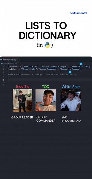 Pair two lists to form a dictionary in Python - #programming #fyp #coding #developer #python #tech #technology #tutorial #tips #ai
