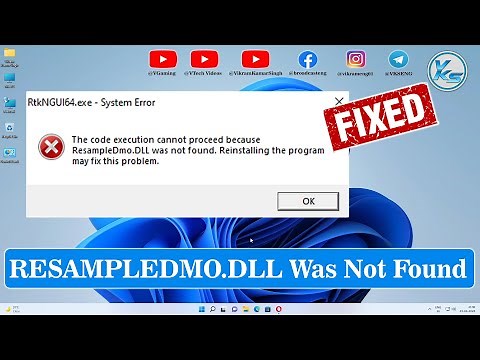 ✅ How To Fix RESAMPLEDMO.DLL Not Found or Missing in Windows 11/10