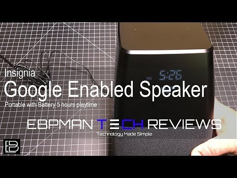 Insignia - Voice Smart Portable Bluetooth Speaker with the Google Assistant built in - Gray/Black