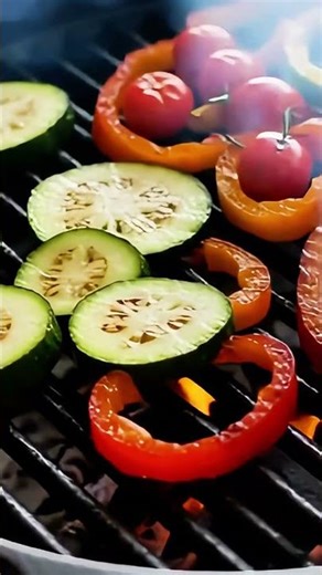 Grilled Veggies Perfection 🔥 Slow Grill Marks & Smoke