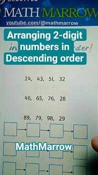 How to arrange 2-digit numbers in Descending order @MathMarrow