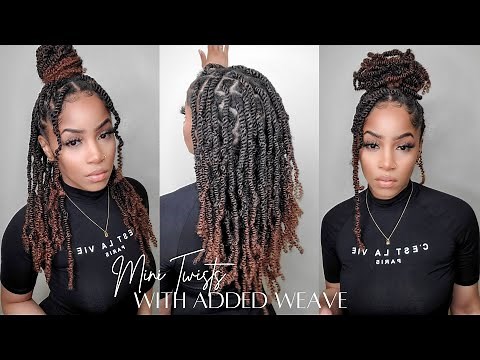Mini Twists on Short Hair With Added Weave in 2.5 hrs | Easy Crochet Method | SharronReneé