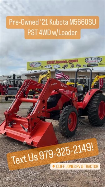 Pre-Owned 2021 Kubota M5660 Special M5660SU Power Shuttle 4WD Tractor...