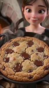 Giant Chocolate Chip Cookie with Vanilla Ice Cream (Warm, Gooey & Irresistible!) #yt #recipe