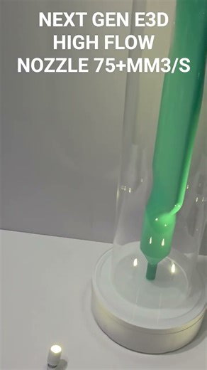 E3D showed a teaser of their next gen nozzles. INSANE flow. @E3DOnline #3dprinting #formnext