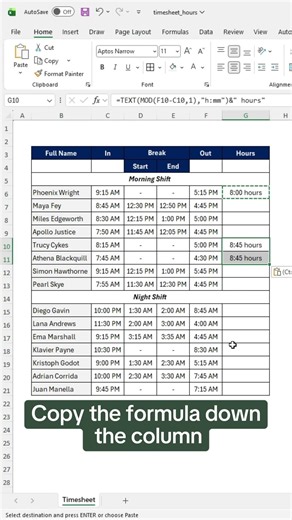 How to automatically calculate working hours in Excel. 🤯