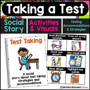 Test Taking Strategies Social Story: Break Card, Visual Cue Cards, Test Prep