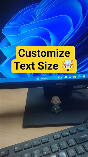 Customize Text Size 🔥| Day-0191 | Windows Tips #window #techreels #reel #short #windows11tips