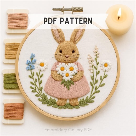 Peter Rabbit Embroidery Pattern, Vintage Nursery Decor (PDF Pattern 6 Sizes) - Etsy