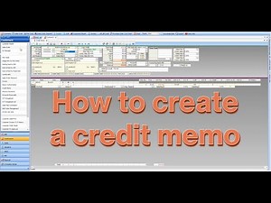 How to create a Credit Memo (CM)