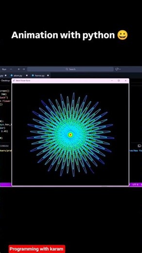 Animation with python 😀 Python turtle graphics 🌸 Save and share the video 📸 #python #codinglife
