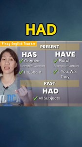 314K views · 2.6K reactions | 'HAD' in the simple past tense #englishgrammar #verbs #grammar #pasttense #englishteacher #learnenglish #onlineteacher | Pinay English Teacher | Facebook