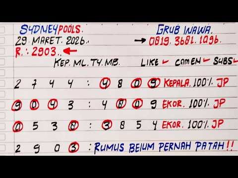PREDIKSI SDY 29 MARET 2026 | BOCORAN SDY HARI INI | RUMUS JITU SYDNEY POOLS